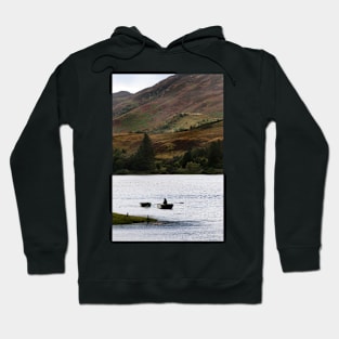 Rowing to shore, Loch Long near Dornie, Highlands of Scotland Hoodie